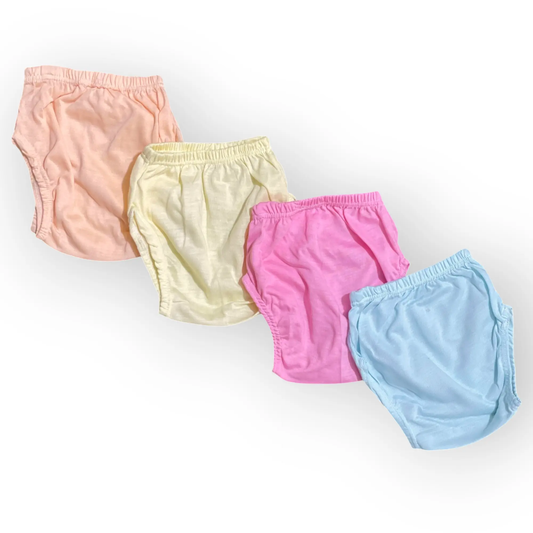 Pack of 4 Baby Cotton Panties - Multicolor - Pyare Bachay