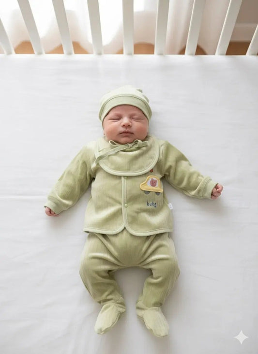 CUTE BABY GRAPHIC WARM FLEECE SET - 5PCS - Pyare Bachay