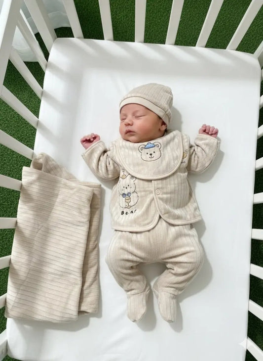 BEAR GRAPHIC WARM FLEECE SET - 4 PCS - Pyare Bachay