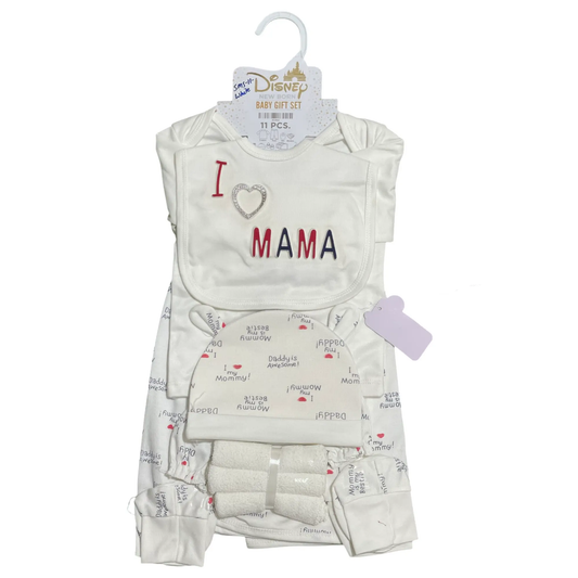 SDS - Disney Newborn Starter Set (I ♥️ Daddy/ I ♥️ Mama)- 11 pcs - Pyare Bachay