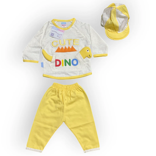 Cute Dino Baby Outfit Set - 3pcs - Pyare Bachay 