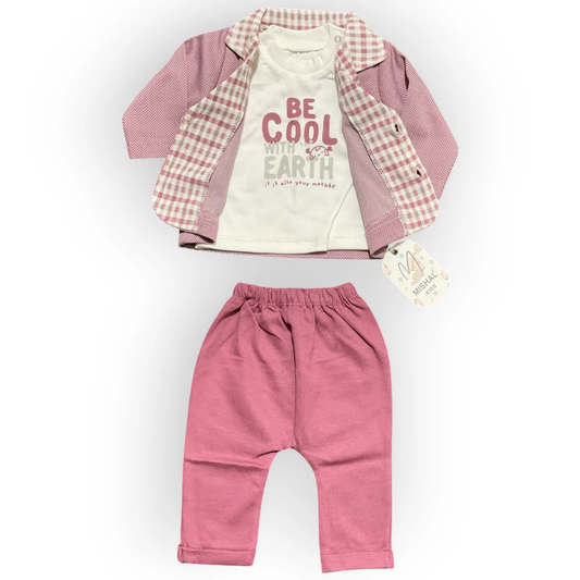 Mini Chic Blazer Set - 3pcs - Pyare Bachay 
