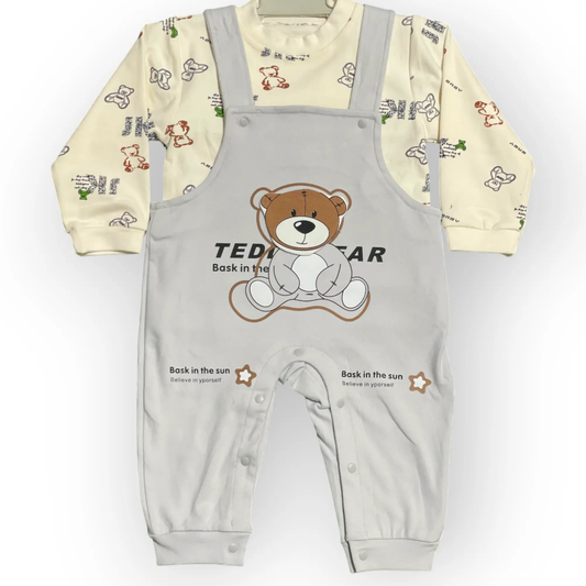 TeddyBear Dungaree Set - 2pcs - Thai Imported - Pyare Bachay 