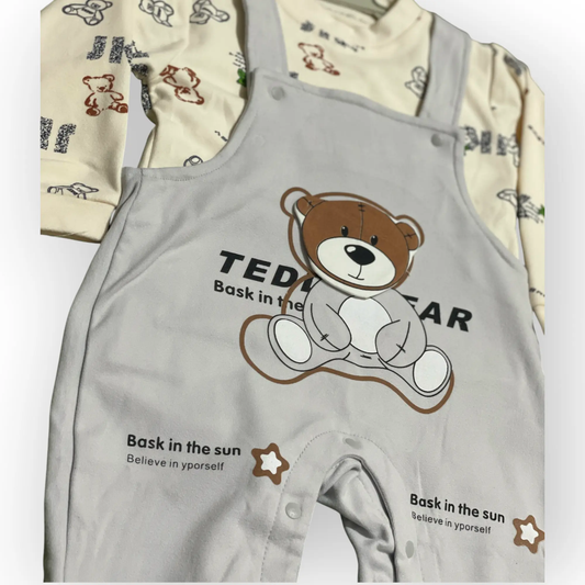 TeddyBear Dungaree Set - 2pcs - Thai Imported - Pyare Bachay 