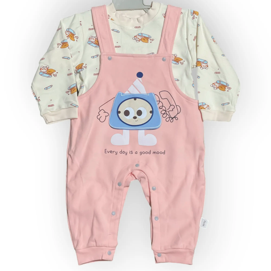 Happy Mood Dungaree Set - 2pcs - Thai Imported - Pyare Bachay 