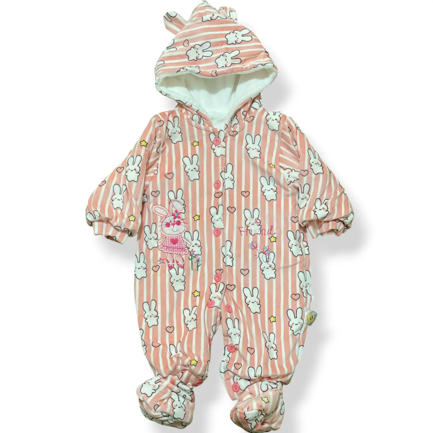 FLUFFY BUNNY PLUSH BABY WARM FLEECE ROMPER - IMPORTED - Pyare Bachay 