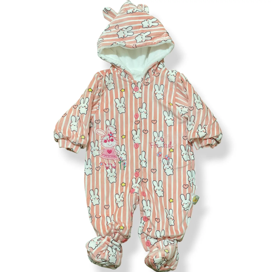 FLUFFY BUNNY PLUSH BABY WARM FLEECE ROMPER - IMPORTED - Pyare Bachay 