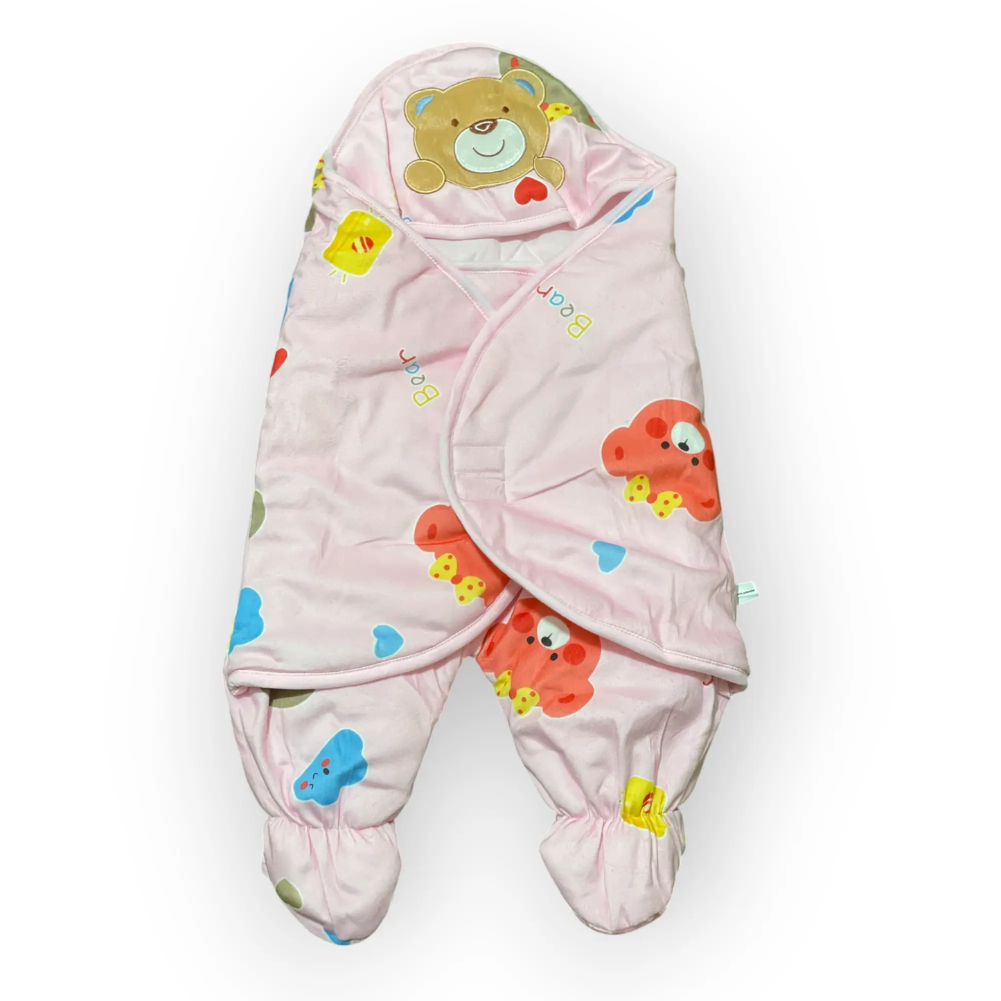 BABY FLEECE SWADDLE BEAR - PINK - Pyare Bachay 