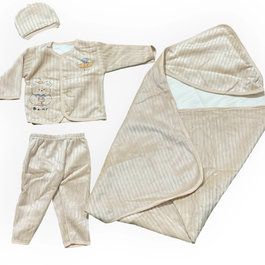 BEAR GRAPHIC WARM FLEECE SET - 4 PCS - Pyare Bachay 