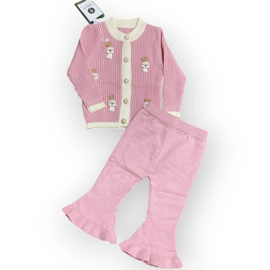 COZY 3D BUNNY WOOLEN CARDIGAN BABY GIRL - IMPORTED - Pyare Bachay 