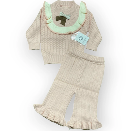 BABY GIRL RUFFLE KNITTED SWEATER DRESS - IMPORTED - Pyare Bachay 