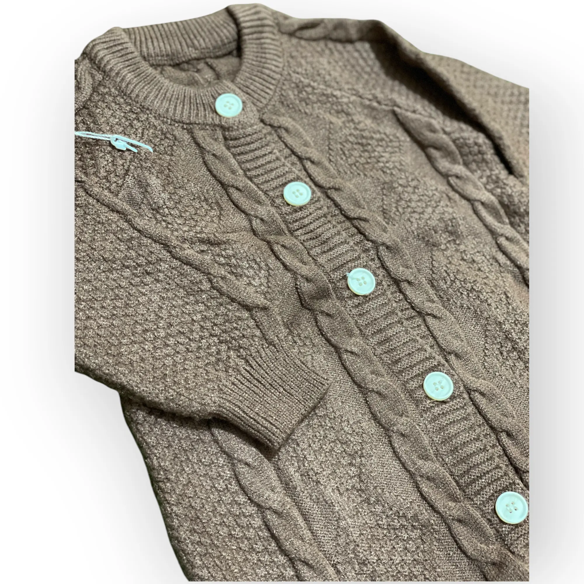 KNITTED BROWN BABY ROMPER - IMPORTED - Pyare Bachay 