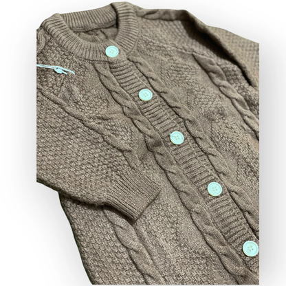 KNITTED BROWN BABY ROMPER - IMPORTED - Pyare Bachay 