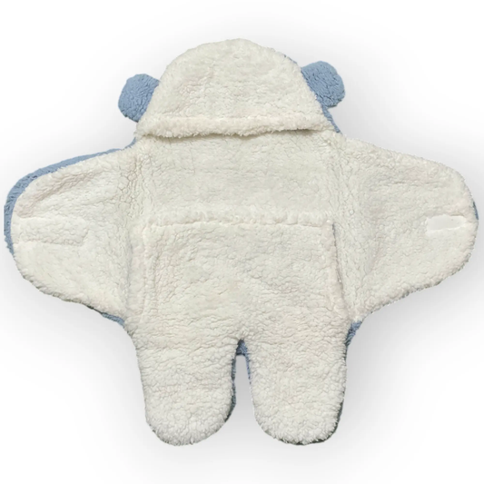 CUDDLECUB BABY WARM PLUSH HOODED SWADDLE WRAP - GREY - Pyare Bachay 