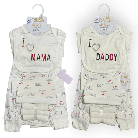 SDS - Disney Newborn Starter Set (I ♥️ Daddy/ I ♥️ Mama)- 11 pcs - Pyare Bachay 